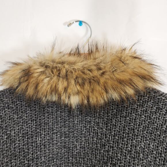 Joie Faux fur sweater cardigan coat wool yak blend - Picture 10 of 11